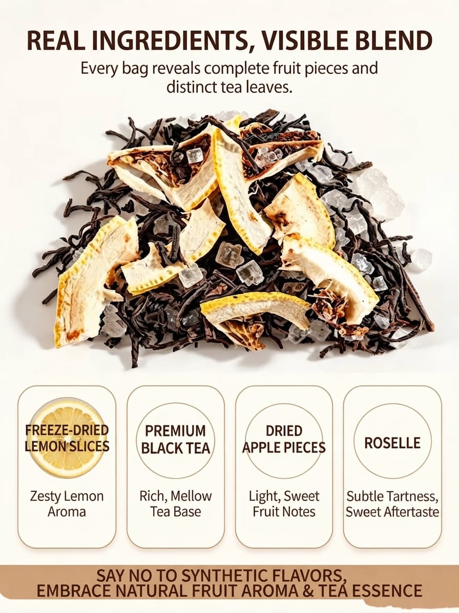Yunnan Black Tea · Lemon & Citrus · Individually Packed · B2B Customizable 6 Morning Melody Lemon Black Tea product concept