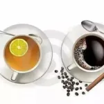 What is the difference in caffeine between drinking tea and drinking coffee?