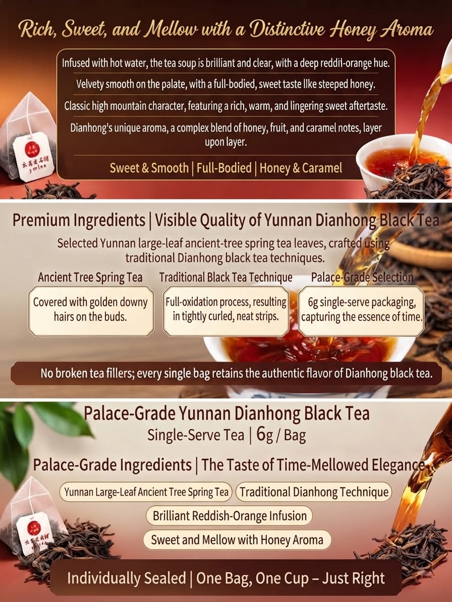 Yunnan Dianhong Black Tea Bags | Bulk Wholesale & Private Label OEM 5 YMTEA Yunnan Dianhong single-serve loose-leaf tea