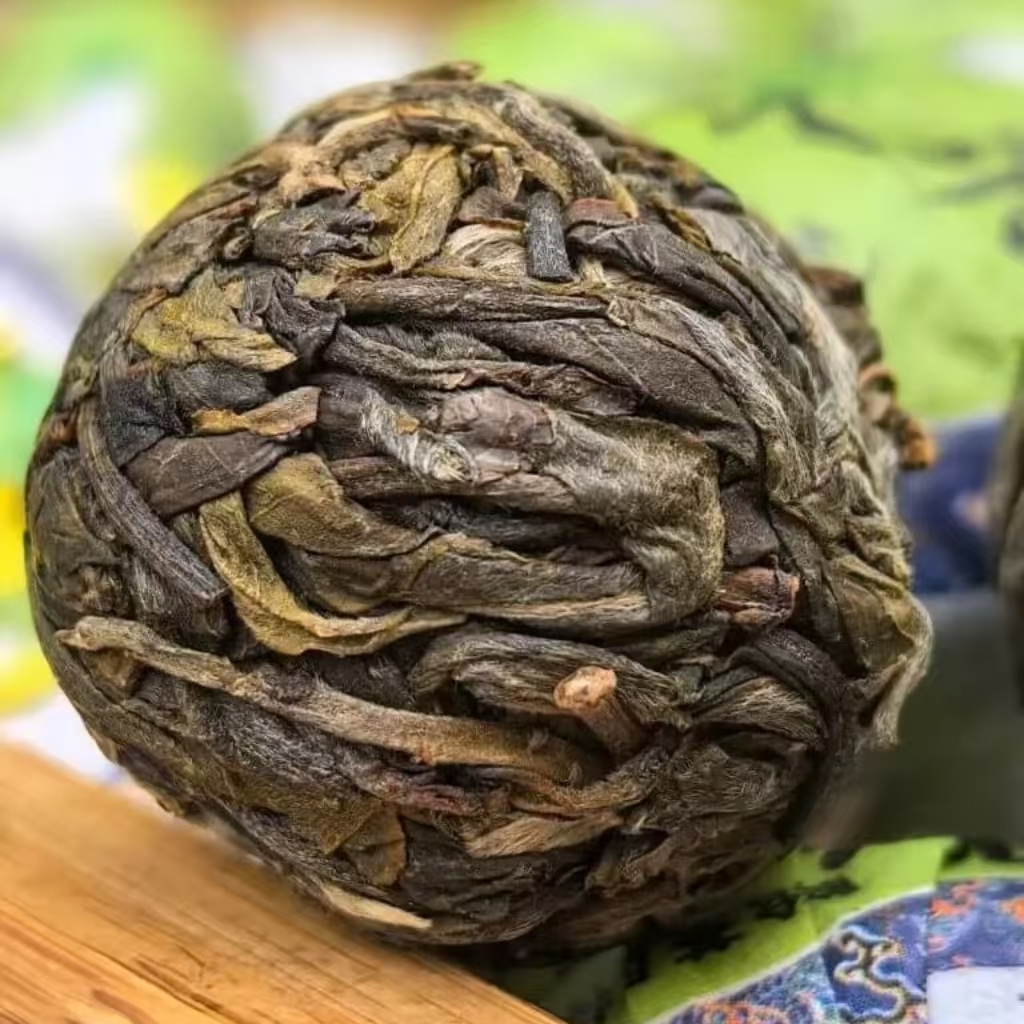 Raw Pu-erh Dragon Pearl Tea, Fragrant, Portable Pack 90g 2 Traditional compressed ripe Pu-erh tea cake, vintage aged shou puerh disk with deep earthy flavor.